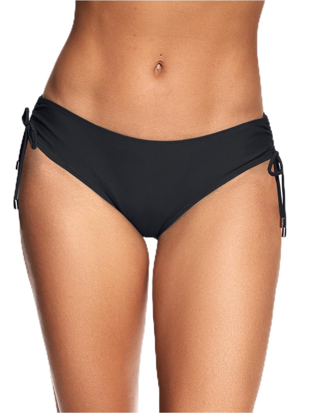 Talisea Hipster Bikini Bottoms Swimwear Women’s Size S Black Side Cinch